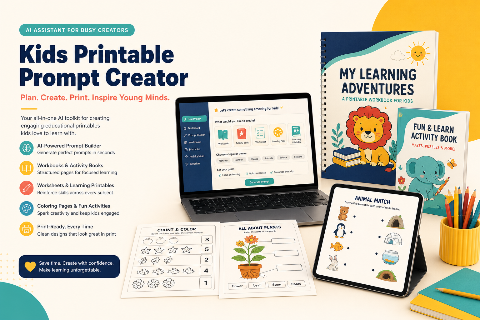 Kids Printable Prompt Creator product mockup