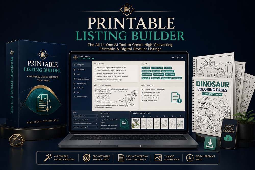 Printable Listing Builder product mockup