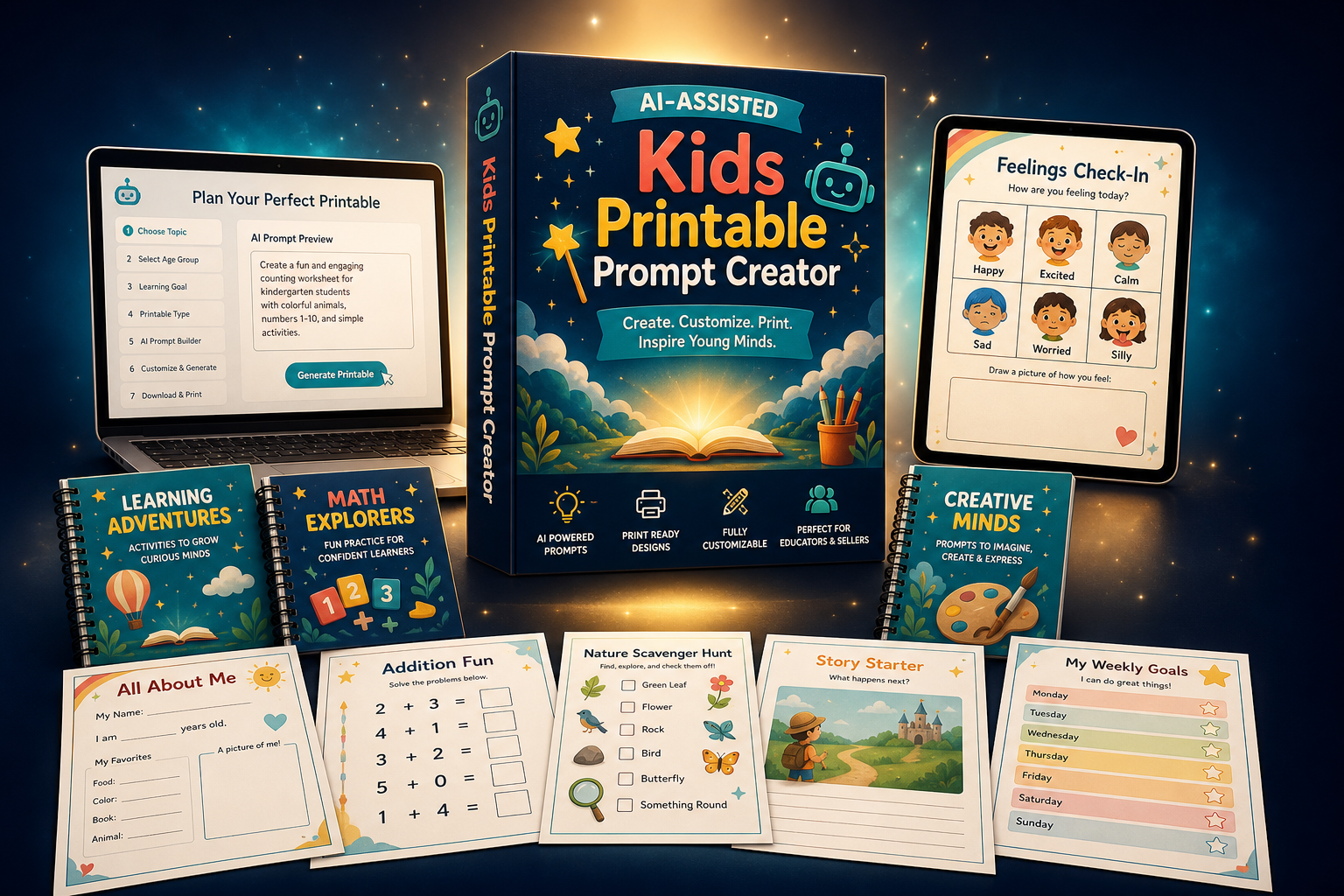 Kids Printable Prompt Creator complete offer stack