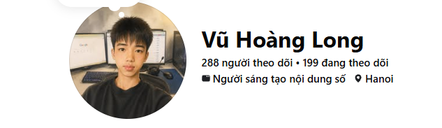 Vũ Hoàng Long's Facebook profile, supplied by the product owner
